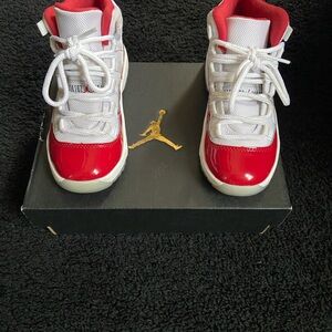 Jordan Kids Red and White Sneakers